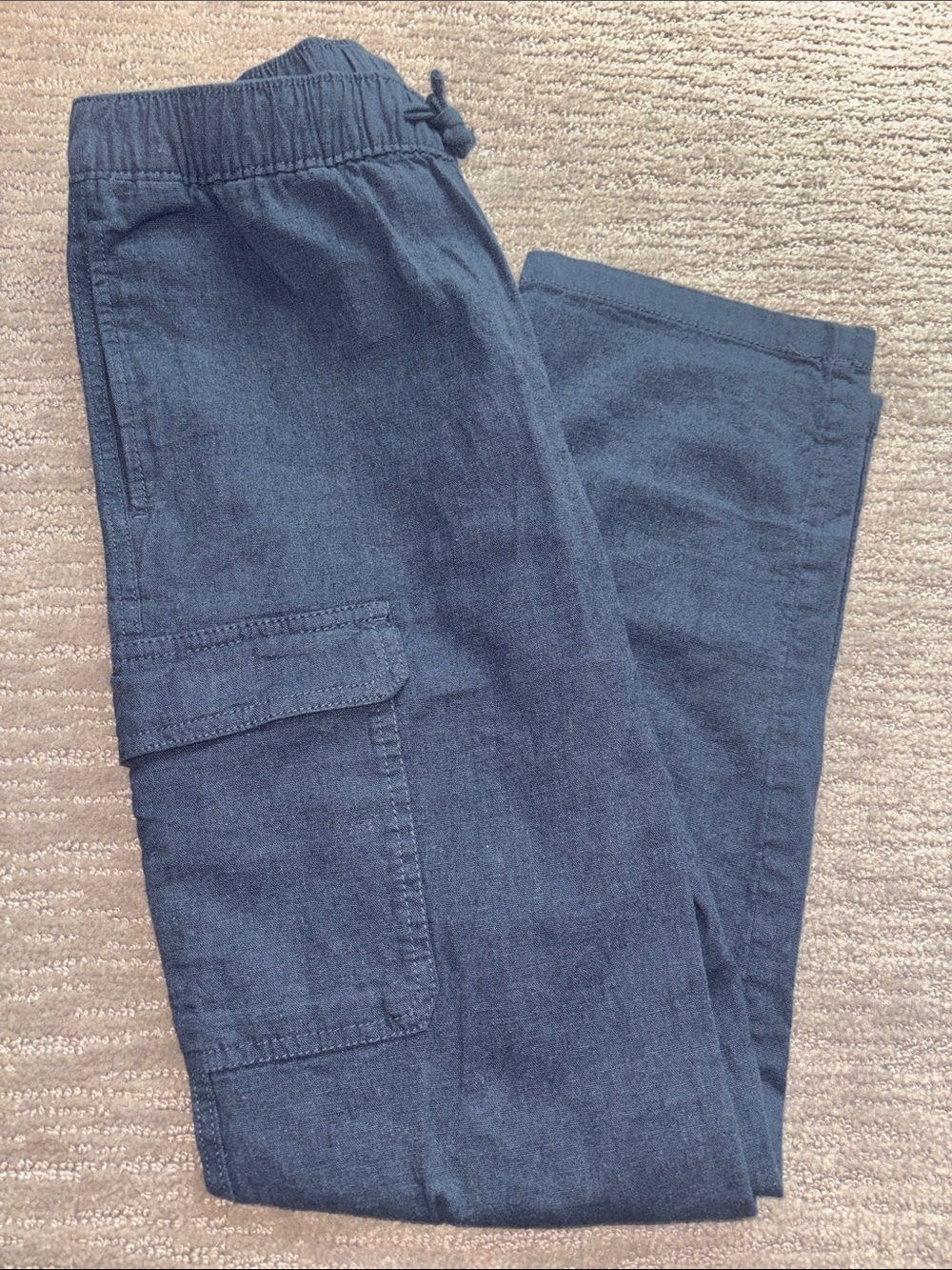 Gap Kids Linen Cargo Pants Navy